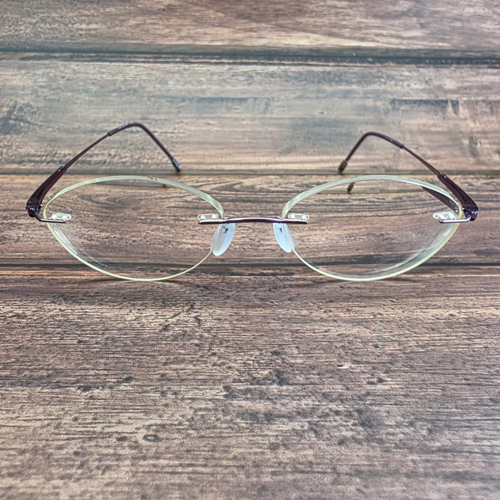 Silhouette 7710 Titanium Rimless Oval Eyeglasses Purple Frames Austria 51-17-140
